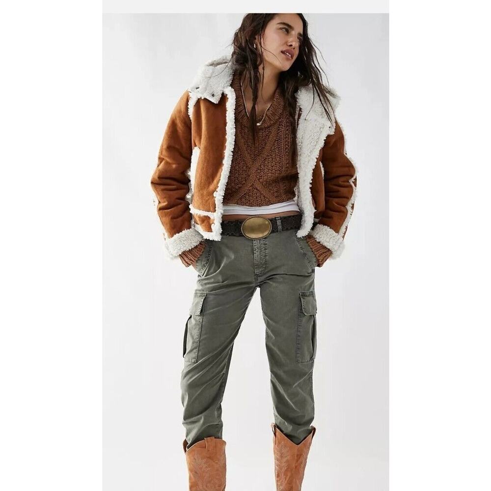 Free People Brown and Cream Jacket
